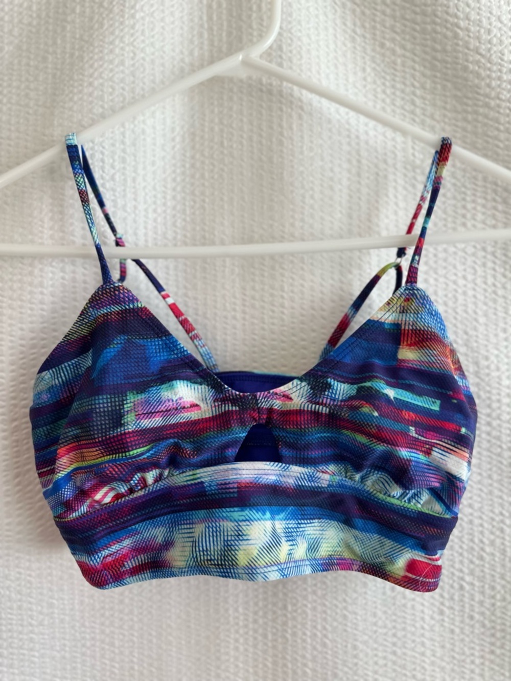 Athleta Redondo Keyhole Women’s Blue Pink Bikini Bralette Top Size: Medium